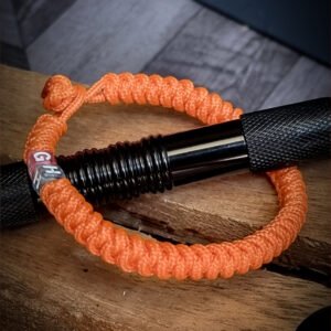 Premium Handmade unisex paracord bracelet with custom name initials in neon orange color