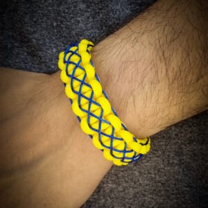 handmade paracord bracelet with adjustable shackle buckle in CSK Jersey Theme yellow color IPL Merchandise