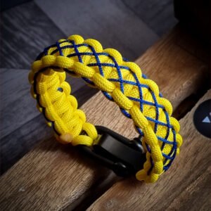 handmade paracord bracelet with adjustable shackle buckle in CSK Jersey Theme yellow color IPL Merchandise
