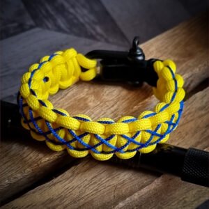handmade paracord bracelet with adjustable shackle buckle in CSK Jersey Theme yellow color IPL Merchandise