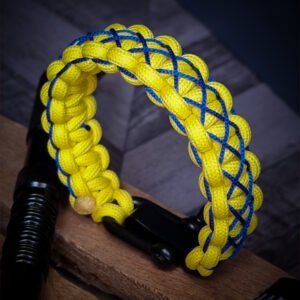handmade paracord bracelet with adjustable shackle buckle in CSK Jersey Theme yellow color IPL Merchandise