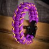 handmade paracord bracelet with adjustable shackle buckle in KKR Jersey Theme purple color IPL Merchandise
