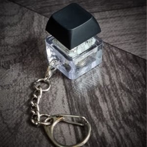 black mechanical keyboard single key keychain with light for stress relieving