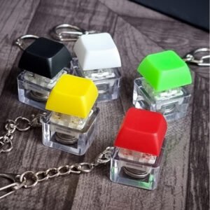 mechanical keyboard single key keychain with light for stress relieving