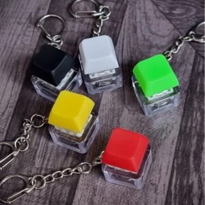 mechanical keyboard single key keychain with light for stress relieving