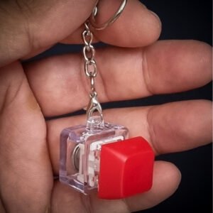 red mechanical keyboard single key keychain with light for stress relieving