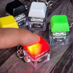 mechanical keyboard single key keychain with light for stress relieving