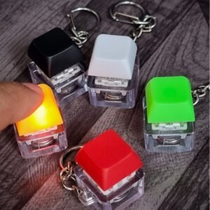 mechanical keyboard single key keychain with light for stress relieving