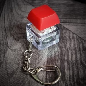 red mechanical keyboard single key keychain with light for stress relieving