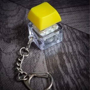 yellow mechanical keyboard single key keychain with light for stress relieving