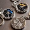 Premium rotating wheel keyring keychain with personalized laser engraving for car lovers