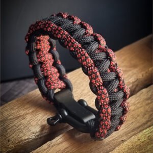 Handmade dual tone paracord bracelet with adjustable shackle buckle