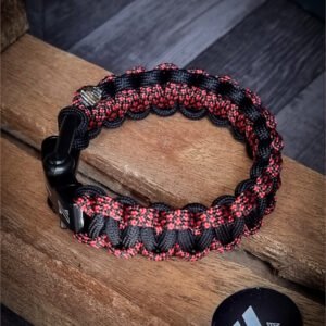 Handmade dual tone paracord bracelet with adjustable shackle buckle
