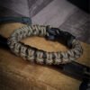 premium handmade paracord bracelet in butterfly knot design with quick release buckle in Black and 2mm olive green paracord